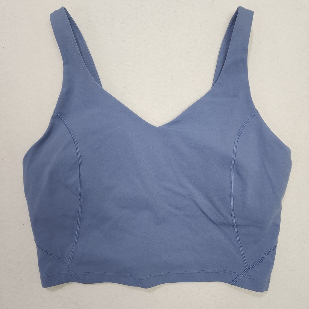 Lululemon Align Tank Top Womens 10 Blue V-Neck Light Support Athletic Cropped